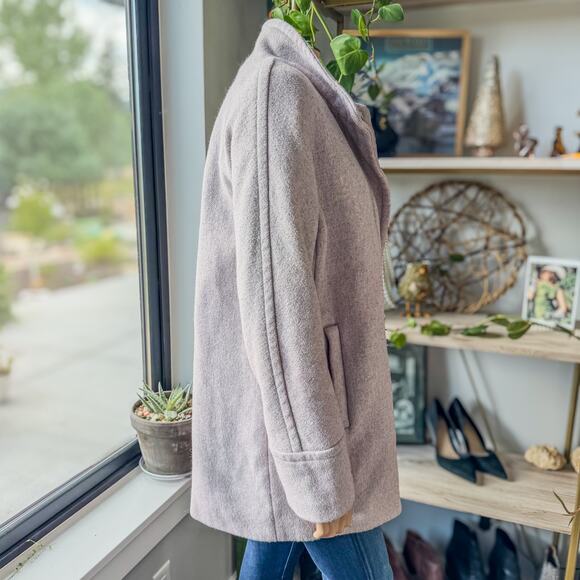 J. Crew Wool Blend Full Zip City Coat in Heather Dusk Grey, Women's Size 10 - Picture 9 of 12